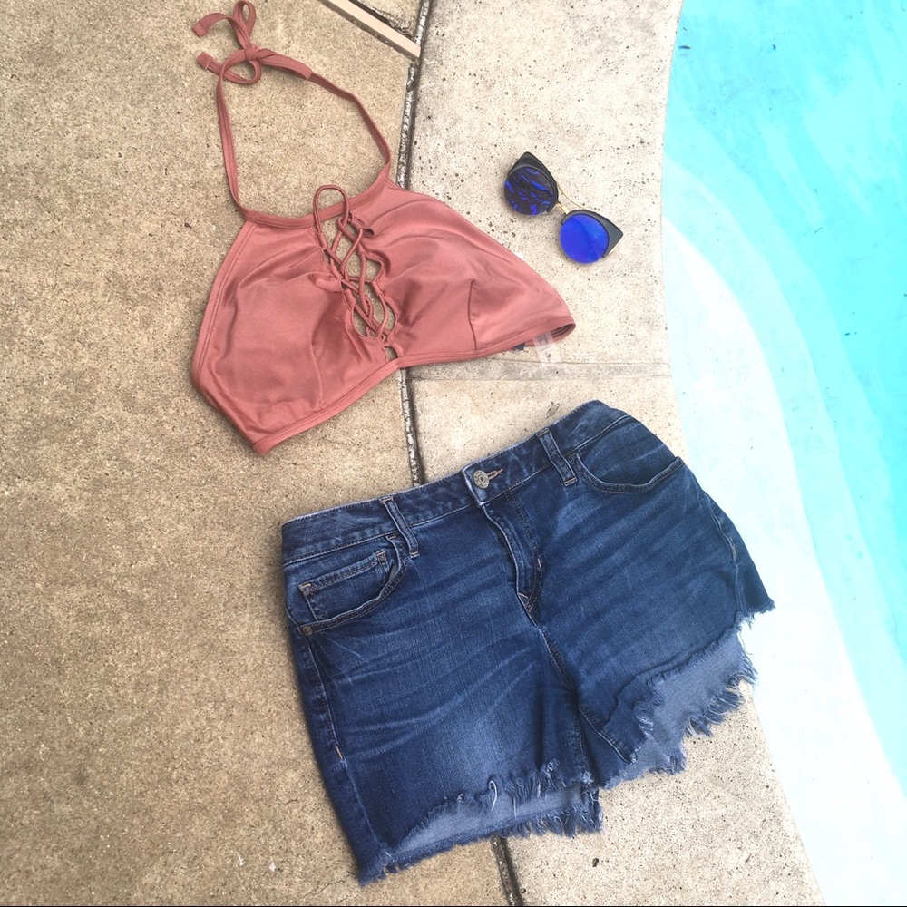 Strappy Halter Bikini Top